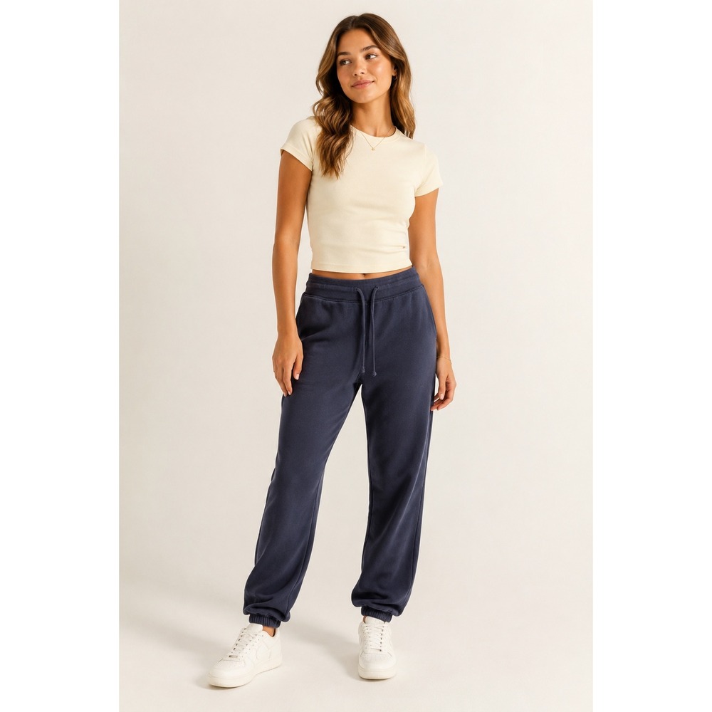 John Galt Brandy Melville Faded Navy Blue Rosa Sweatpants Joggers One Size S M L